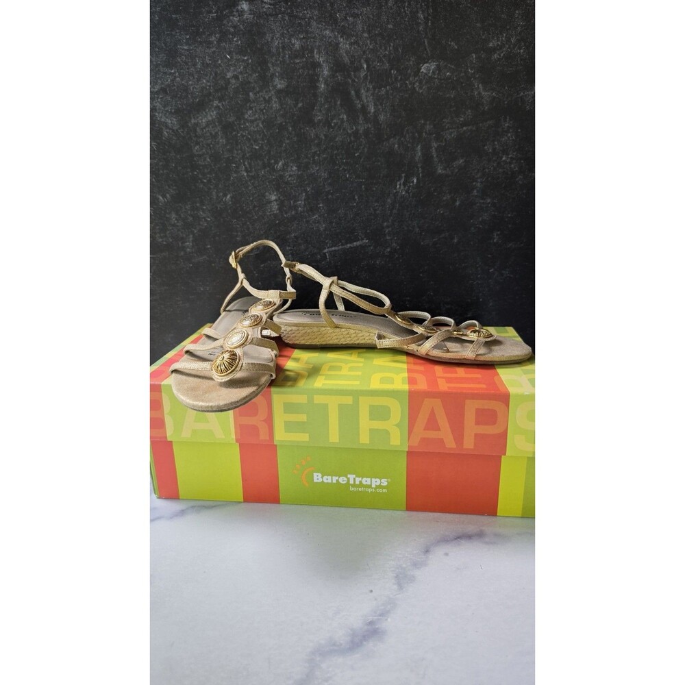 Bare Traps Abigail Gold Metallic Women's Sandals Size US 6 1/2 M READ